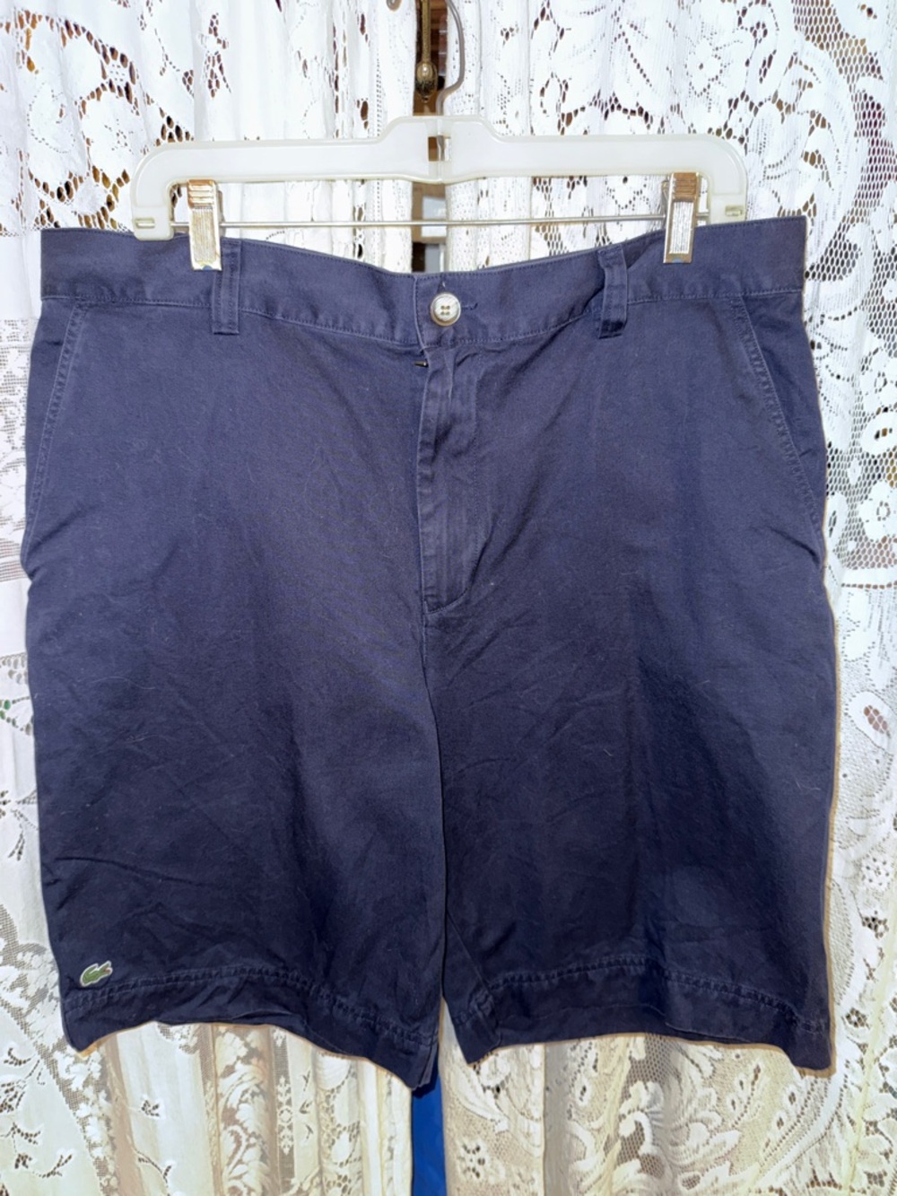 Lacoste Men's Dark Navy Cotton Chino Flat Front Shorts